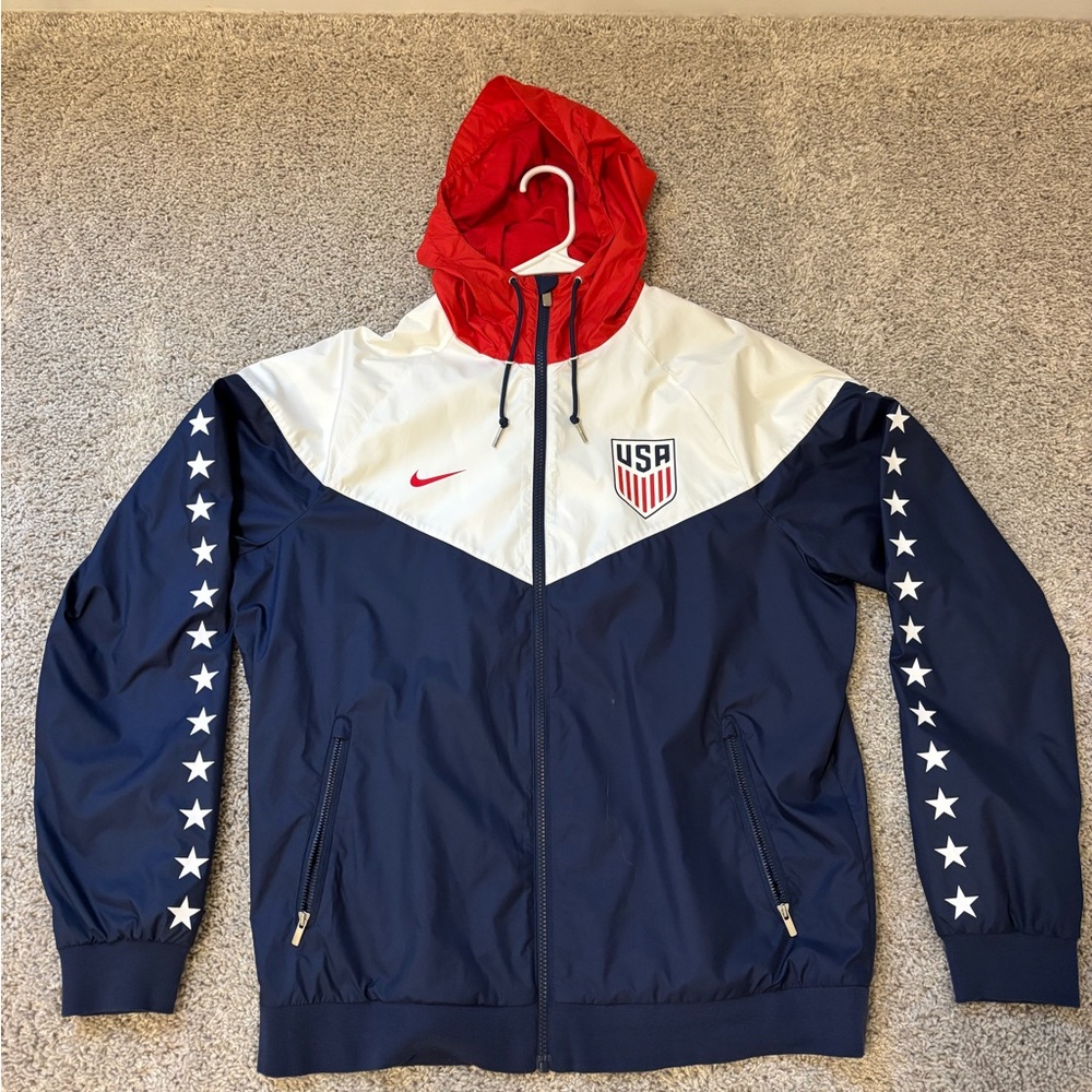 Nike USA Windbreaker with Red, White, and Blue